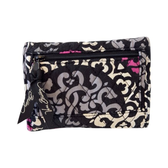 Vera Bradley Canterberry Magenta Wallet Retired Pattern 5.5" Tri Fold Snap Close - Picture 2 of 12